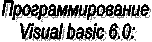 Программирование 
Visual basic 6.0:
